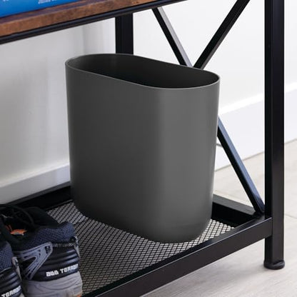 iDesign Small Slim Plastic Bathroom Trash Can, 2-Pack, Gray | Bedroom, Office, Desk, Dorm - color: Charcoal, style: Pack of 2