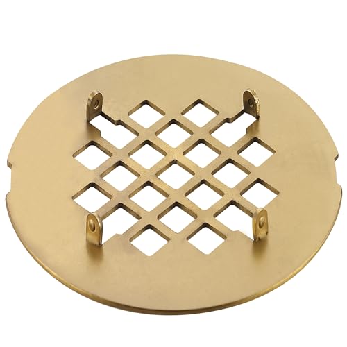 4-1/4 inches Snap-On Round Shower Drain Cover, Stainless Steel (Brushed Gold) - color: Brushed Gold