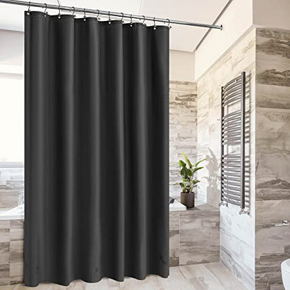 Barossa Design Black Shower Curtain Liner Standard Size | Premium PEVA, BPA & PVC Free, No Chemical Smell, Metal Grommets, Lightweight Shower Curtain with 3 Magnets for Bathroom - color: Black, size: 72"W x 72"L (Pack of 1)