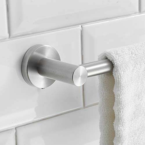 BESy Adjust Towel Bar Towel Racks for Bathroom Wall Mounted Brushed Nickel | Adjust 15" to 26" Rustproof, Stainless Steel Towel Holder, Wall Mounted for Bathroom Accessories, Heavy Duty, Space Saving - color: Brushed Nickel