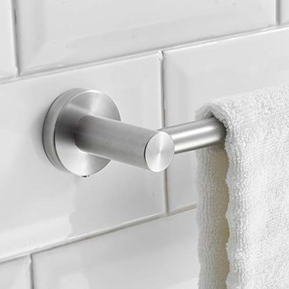 BESy Adjust Towel Bar Towel Racks for Bathroom Wall Mounted Brushed Nickel | Adjust 15" to 26" Rustproof, Stainless Steel Towel Holder, Wall Mounted for Bathroom Accessories, Heavy Duty, Space Saving - color: Brushed Nickel
