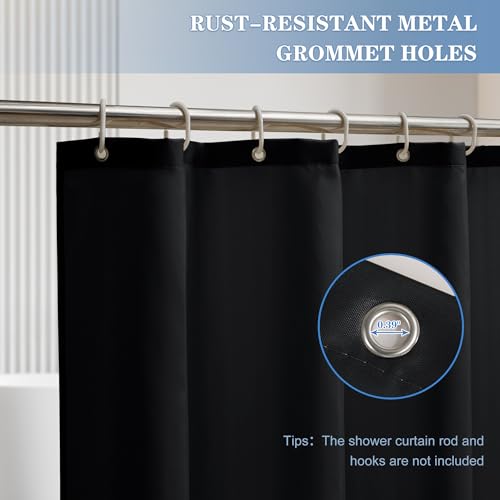 Nasitos Fabric Shower Curtain Liners with Magnets 2 Pack 70X72 Inch White | Washable & Water Resistant Lighweight Cloth Shower Liner for Bathroom, Soft Hotel Quality, Standard Size - color: Black, size: 72"W x 84"L (Pack of 2)