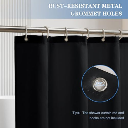 Nasitos Fabric Shower Curtain Liners with Magnets 2 Pack 70X72 Inch White | Washable & Water Resistant Lighweight Cloth Shower Liner for Bathroom, Soft Hotel Quality, Standard Size - color: Black, size: 72"W x 72"L (Pack of 2)