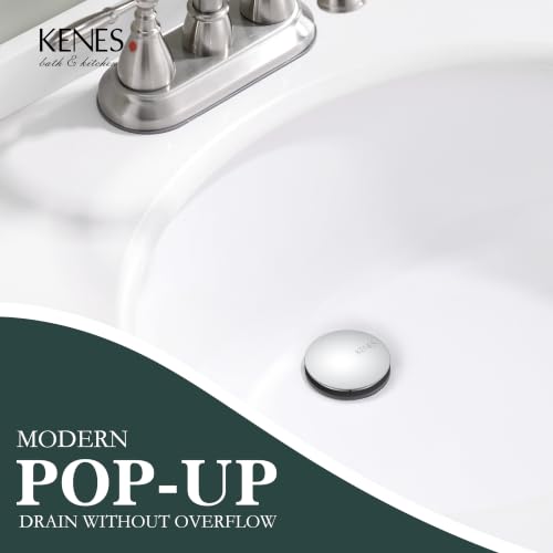 Chrome Pop Up Bathroom Sink Drain Assembly Without Overflow | Bathroom Vanity Sink Drain Assembly, Built-in Anti-Clogging Strainer, Plastic Pop Up Drain for Bathroom Vanity Vessel Sink - color: Chrome, size: Big Pop up Cap (Without Overflow)
