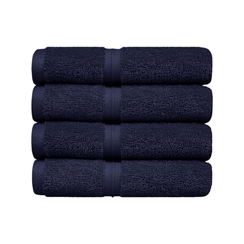 Extra Soft & Terry Cloth Washcloth Set of 4 (12" x 12") Hotel Quality, Versatile as Face Towels for Bathroom, Soft Washcloths, Hand Towels, Hotel Towels -%100 Cotton - Royal Blue - color: Royal Blue