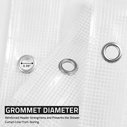 Utopia Bedding Shower Curtain Liner Heavy Duty Vinyl EVA 10G Waterproof Plastic Shower Liner 72 x 72 Inches 12 Rustproof Metal Grommets Standard Size for Bathroom (Clear, 1 Panel)