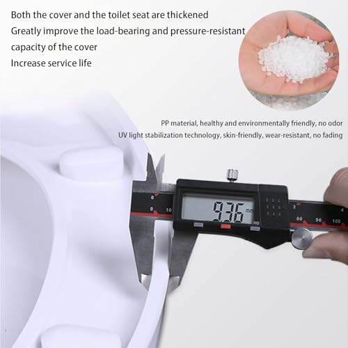 Quiet Close Soft Close Toilet Seat with Quick Release & 360° Adjustable Stainless Steel Hinge - Easy Installation & Cleaning