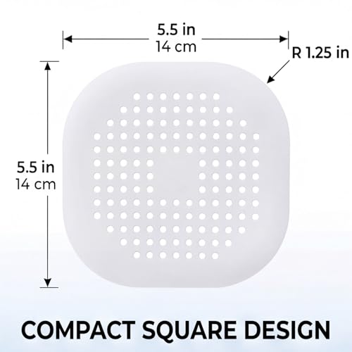 2 Pcs Shower Drain Hair Catcher Kitchen Silicone Sink Strainer Bathroom | Hair Drain Shower Catcher, Silicone Drain Protector Hair Stopper with Suction Cup for Shower Kitchen Bathroom Bathtub Sink - color: White
