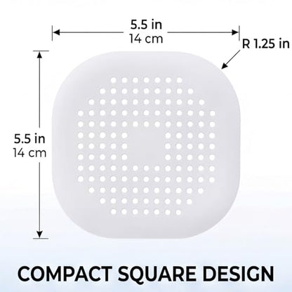 2 Pcs Shower Drain Hair Catcher Kitchen Silicone Sink Strainer Bathroom | Hair Drain Shower Catcher, Silicone Drain Protector Hair Stopper with Suction Cup for Shower Kitchen Bathroom Bathtub Sink - color: White