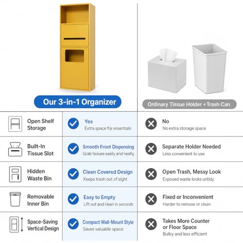Recessed Toilet Paper Holder, Stainless Steel Shower Nich, Waterproof Bathroom Niche, Built-in Hidden Trash Can Tilt Out Trash Bin Cabinet for Kitchen Living Room Bedroom Hotel Residential (Gold) - color: Gold