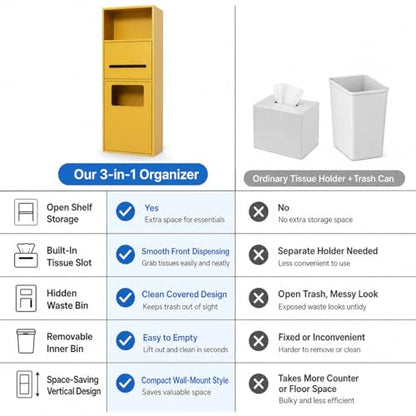 Recessed Toilet Paper Holder, Stainless Steel Shower Nich, Waterproof Bathroom Niche, Built-in Hidden Trash Can Tilt Out Trash Bin Cabinet for Kitchen Living Room Bedroom Hotel Residential (Gold) - color: Gold