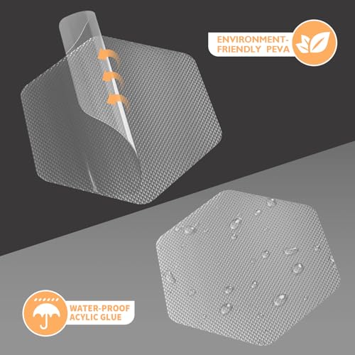 Non Slip Bathtub Stickers, Shower Stickers for Safety Bathroom Tubs, Bathtub Non Slip Stickers and Adhesive Decals Scraper for Bath Tub, Shower Floor, Stairs, Ladders(Square Shape, Clear) (24, Clear) - color: Clear