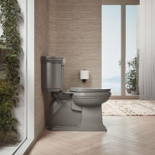 Kohler K-26801-58 Impro ReadyLatch Quiet Close Elongated Toilet Seat, Thunder Grey - color: Thunder Gray, size: Elongated