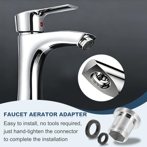 uxcell Faucet Aerator Adapter, M24 Female to M22 Male with Washer, 13mm Length - size: M24 Female to M22 Male, 13mm Length