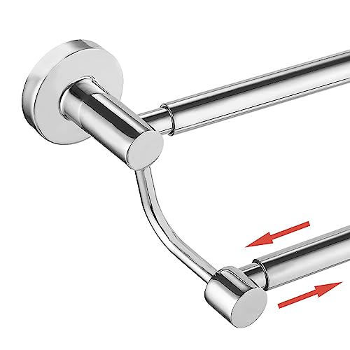 Double Towel Bar Towel Rack for Bathroom Wall Mounted Polished Chrome | Adjustable 16-26 In,Wall Mounted Towel Holder, Stainless Steel, Rustproof, Towel Bar Rod Hanger Hardware Accessories Hotel - color: Polished Chrome