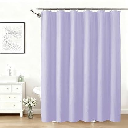 Aiyufeng Light Purple Shower Curtains for Bathroom，Dot Like Embossed Textured Waterproof Soft Polyester Cloth Shower Curtain，Hotel Spa Machine Washable，72Wx72L - color: Light Purple, size: 72"W x 72"L (Pack of 1)