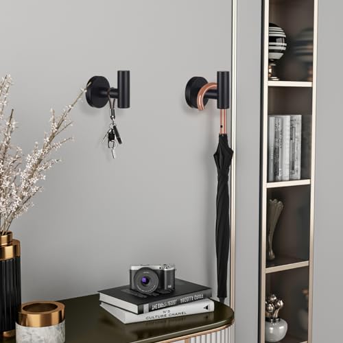 2 Pack Bathroom Towel Hooks Wall Mount Hooks Matte Black Towel Racks Coat Hooks, Heavy Duty Robe Hook Holder for Kitchen Garage Home Hotel Office Cabinet - color: Black, size: 2