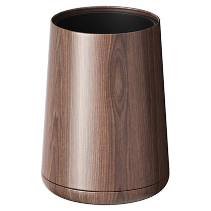 8L/2.1GAL Small Bathroom Trash Can,Walnut Trash Can | Double Layer,Built-In Bag Holder,Open-Top Trash Bin for Bathroom,Home,Office,Living Room - color: 2.1gal cone