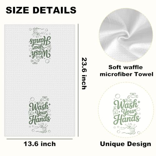 ZHAMEN Waffle Kitchen Towel Soft Absorbent Hand Tea Towels Set of 2 - color: Multi 1569