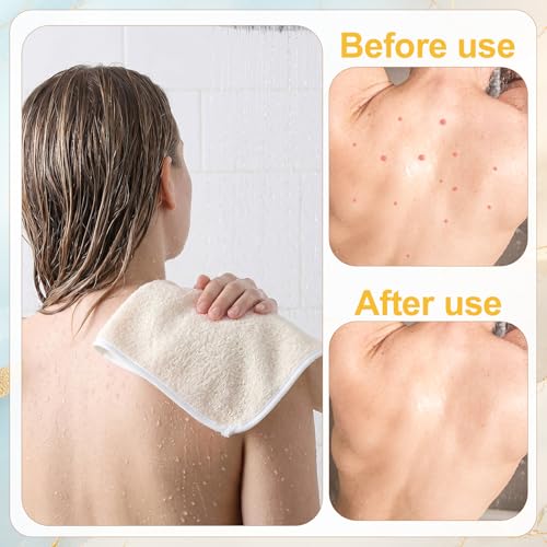 6 Pcs Nylon Exfoliating Wash Cloths Set 15.7 x 11.8 Inch | Soft Dual Sided Body Face Towels Kitchen Dish Scrubber Reusable Bath Spa Towel for Women Men Travel - color: White, size: Medium