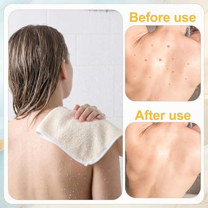 6 Pcs Nylon Exfoliating Wash Cloths Set 15.7 x 11.8 Inch | Soft Dual Sided Body Face Towels Kitchen Dish Scrubber Reusable Bath Spa Towel for Women Men Travel - color: White, size: Medium