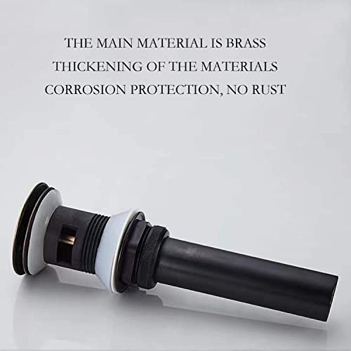 Pop Up Sink Drain With Overflow Bouncing Style Brass Stopper for Bathroom Faucet Vessel or Vanity Drain Brass Oil Rubbed Black - color: Orb Pop Up Sink Drain With Overflow