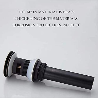 Pop Up Sink Drain With Overflow Bouncing Style Brass Stopper for Bathroom Faucet Vessel or Vanity Drain Brass Oil Rubbed Black - color: Orb Pop Up Sink Drain With Overflow