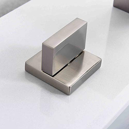 Waterfall Widespread Bathroom Faucet Brushed Nickel, 3 Hole 8 Inch Vanity Faucet sumerain - color: Brushed Nickel