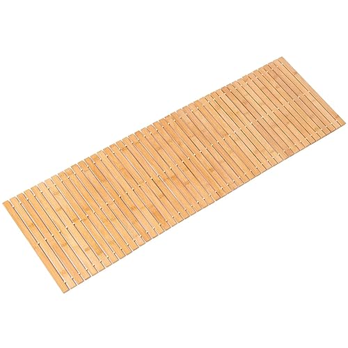 Bamboo Bath Mat Bathroom Runner Long Large Rugs Floor Wood Shower Bathtub Waterproof Non Slip Accessories 16x48 Inch Easy to Clean, Natural Bamboo, 1 pc - color: Natural Bamboo, size: 16x 48 Inch-1 pc