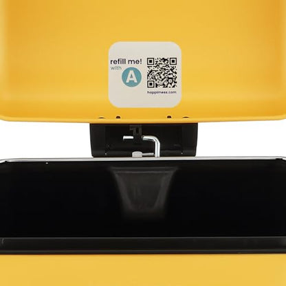 happimess Betty 8 Gal Step Trash Can Soft-Close Lid, Daffodil Yellow | Removable Liner, Semi-Rectangular, Steel Pedal, Iron Powder Coated, 27" Height, Non-Skid Base - color: Yellow