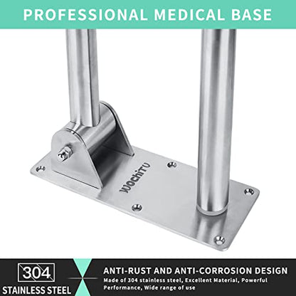 23.6 INCH Stainless Toilet Safety Rails, WochiTV Handicap Grab Bars for Elderly, Disabled Flip-Up Bathroom Grab Bar with Paper Holder,Toilet Handrails Hand Grips Handle Shower Assist Aid - style: 23.6 In Toilet Grab Bar