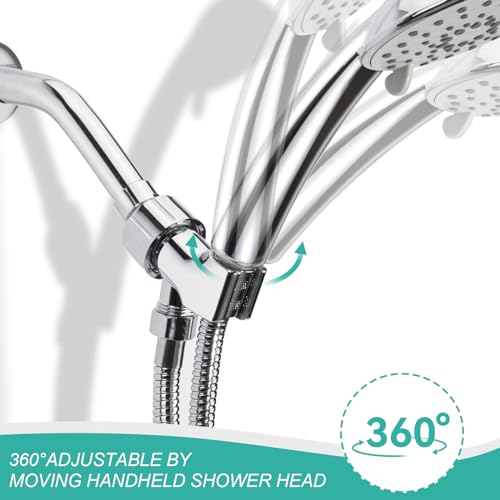 MAAYAYA Brass Ball Shower Holder, 360° Adjustable ABS Bracket, Chrome | MAYYAYA Holder: Solid Brass Swivel Ball; 360° Adjustable ABS Bracket; Universal 1/2" Connector; Fits Standard Shower Hoses - color: Chrome