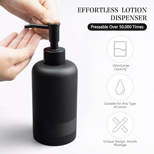 2pcs/Set Hand Soap Dispenser Sets - 10.8oz Refillable Resin Liquid Soap Dispensers with Rust-Proof Pump for Bathroom Countertop or Kitchen, Classic Black - color: Black