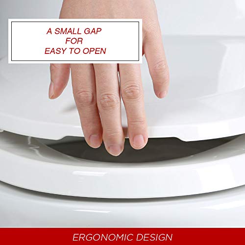 Toilet Seat Elongated with Cover Soft Close, Plastic for Oval Toilets | Easy to Install, Easy to Clean, Quiet Close, Fits Most Elongated Oval Toilets