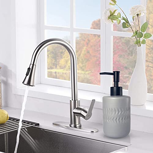 Gray Soap Dispenser with Matte Black Pump for Bathroom,Cylindrical Lotion Dispenser,12oz Ceramic Relief Hand Dish Soap Dispenser,Refillable Liquid Dispenser for Kitchen (Relief Gray) - color: Relief Gray