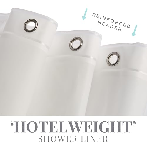 Bath Bliss Premium Hotel Weight Shower Curtain Liner, 12 Metal Eyelets, 3 Magnet Hem, x 72”, Frost - color: Frost, size: 70"W x 72"L (Pack of 1)