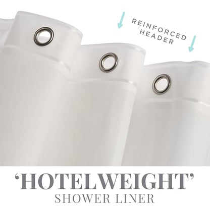 Bath Bliss Premium Hotel Weight Shower Curtain Liner, 12 Metal Eyelets, 3 Magnet Hem, x 72”, Frost - color: Frost, size: 70"W x 72"L (Pack of 1)
