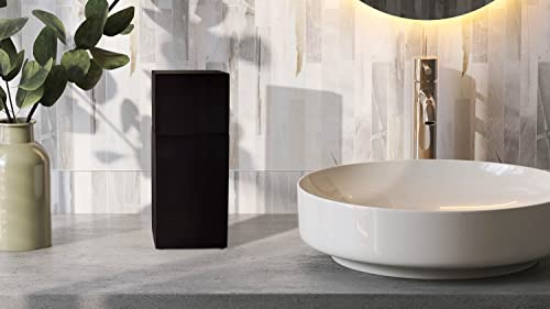Toothbrush Holder with Lid, Elegant Matte Black Bathroom Toothbrush & Toothpaste Organizer – Matte Black Collection - color: Matte Black