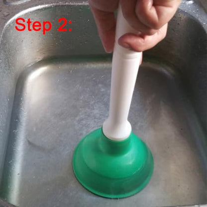 NewFerU Drain Plunger, Small 4-Inch Sink Clog Remover, Mini Hand Unclogger | Rubber Cup Plumber Helper, Force Tiny Compact Tool with 9 inch Short Handle for Kitchen Bathroom, Toilet, Shower, Bath Tub - color: Green