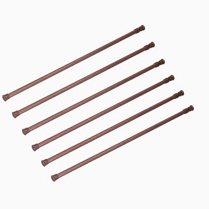 6 Pack Cupboard Bars Tension Rods 11.8-20 Inches Spring Tensions Rods Steel Adjustable Tension Curtain Rod Shower Rod Closet Rod Window Rods - color: Wood Grain, size: 11.8-20 inch