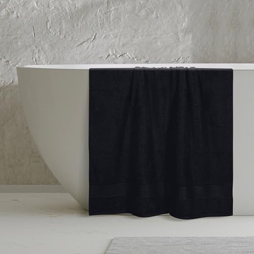 Belizzi Home Cotton 2 Pack Oversized Bath Sheet 35x70, Large Bath Sheet, Ultra Soft, Absorbent, Compact, Eco-Friendly, Recyclable, Quick Drying and Lightweight Towel - Black - color: Black, size: 2 Pack Bath Sheet