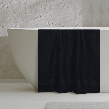 Belizzi Home Cotton 2 Pack Oversized Bath Sheet 35x70, Large Bath Sheet, Ultra Soft, Absorbent, Compact, Eco-Friendly, Recyclable, Quick Drying and Lightweight Towel - Black - color: Black, size: 2 Pack Bath Sheet
