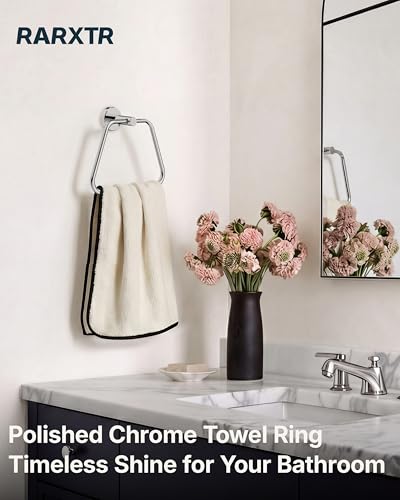 RARXTR Hand Towel Holder for Bathroom Polished Chrome Towel Ring Heavy Duty Stainless Steel Towel Hanger Wall Mount for Bath, Kitchen - size: ∅9mm Tube