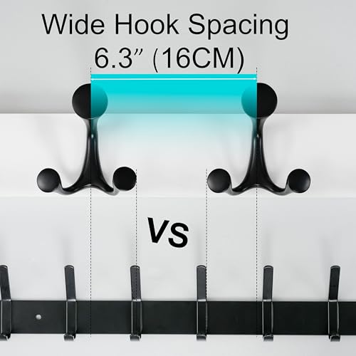 WEBI Coat Rack Wall Mount,24" Solid Wood Coat Hooks Wall Mounted Coat Hanger,16" Hole to Hole,Heavy Duty Hook Rack Rail,4 Triple Hooks for Hanging Coats,Jacket,Clothes,Hat,Backpack,White,2 Packs - color: White, size: 24 Inch(2 Pcs)
