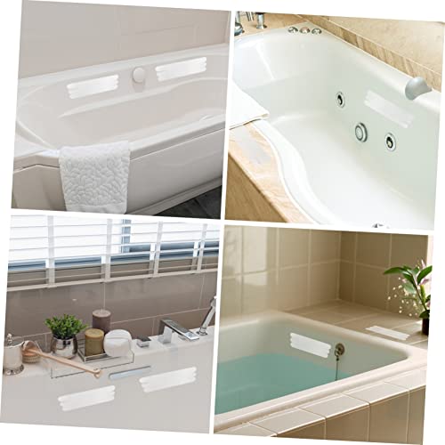 VOSAREA 6pcs Slip Strips for Bathtubs Showers Stairs Floors Transparent Non Slip Adhesive Bath Treads Safety Stickers for Enhanced Grip - size: 6 pcs