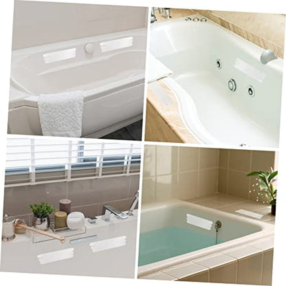 VOSAREA 6pcs Slip Strips for Bathtubs Showers Stairs Floors Transparent Non Slip Adhesive Bath Treads Safety Stickers for Enhanced Grip - size: 6 pcs