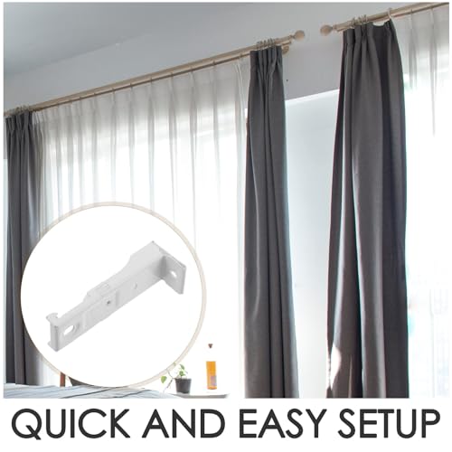 12pcs Ceiling Mounting Brackets: Bendable Curved Curtain Rail Track Wall Mount Brackets Hardware - Drapery Rod Holder for Living Room Shower