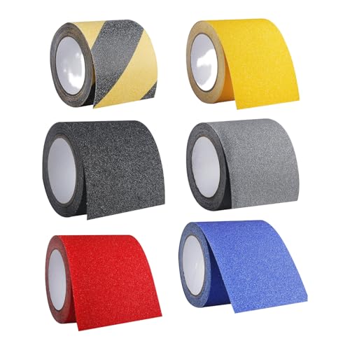 PVC Antislip Floor Tape Strips Roll with Adhesive Backing for Enhances Safety Stair Step Bathroom and Kitchen Waterproof - color: Gray