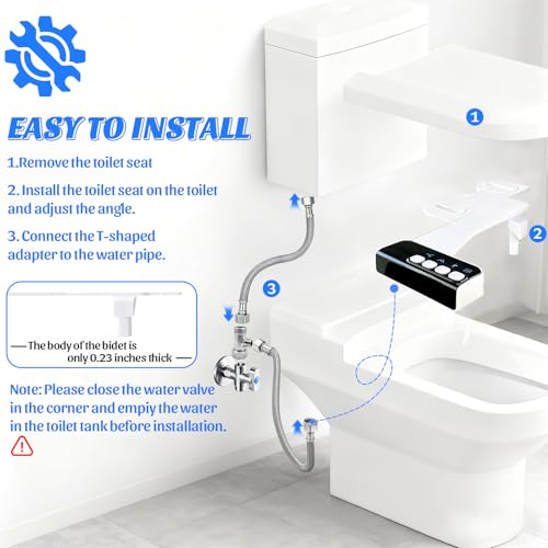 Bidet Attachment for Toilet,Non-Electric Bidet Attachments with Independent Adjustable Water Pressure,Retractable Self-Cleaning Nozzles for Feminine and Rear Washing-Black - color: A3-Bidet Attachment