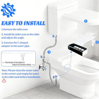 Bidet Attachment for Toilet,Non-Electric Bidet Attachments with Independent Adjustable Water Pressure,Retractable Self-Cleaning Nozzles for Feminine and Rear Washing-Black - color: A3-Bidet Attachment